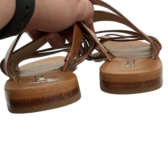 Louise Et Cie Cognac Brown Braelynn Leather Sandals - Picture 7 of 10